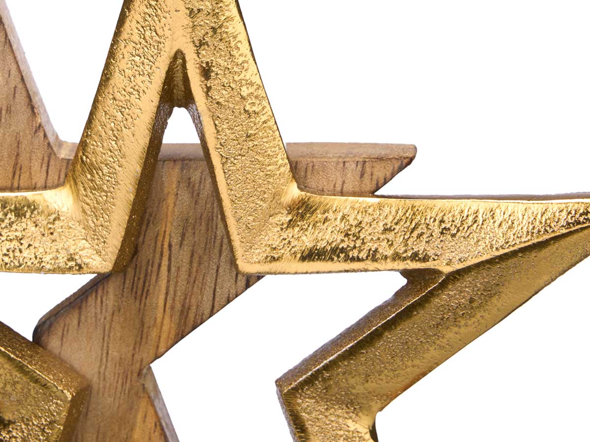Soporte decoracion doble estrella dorado - Imagen 4