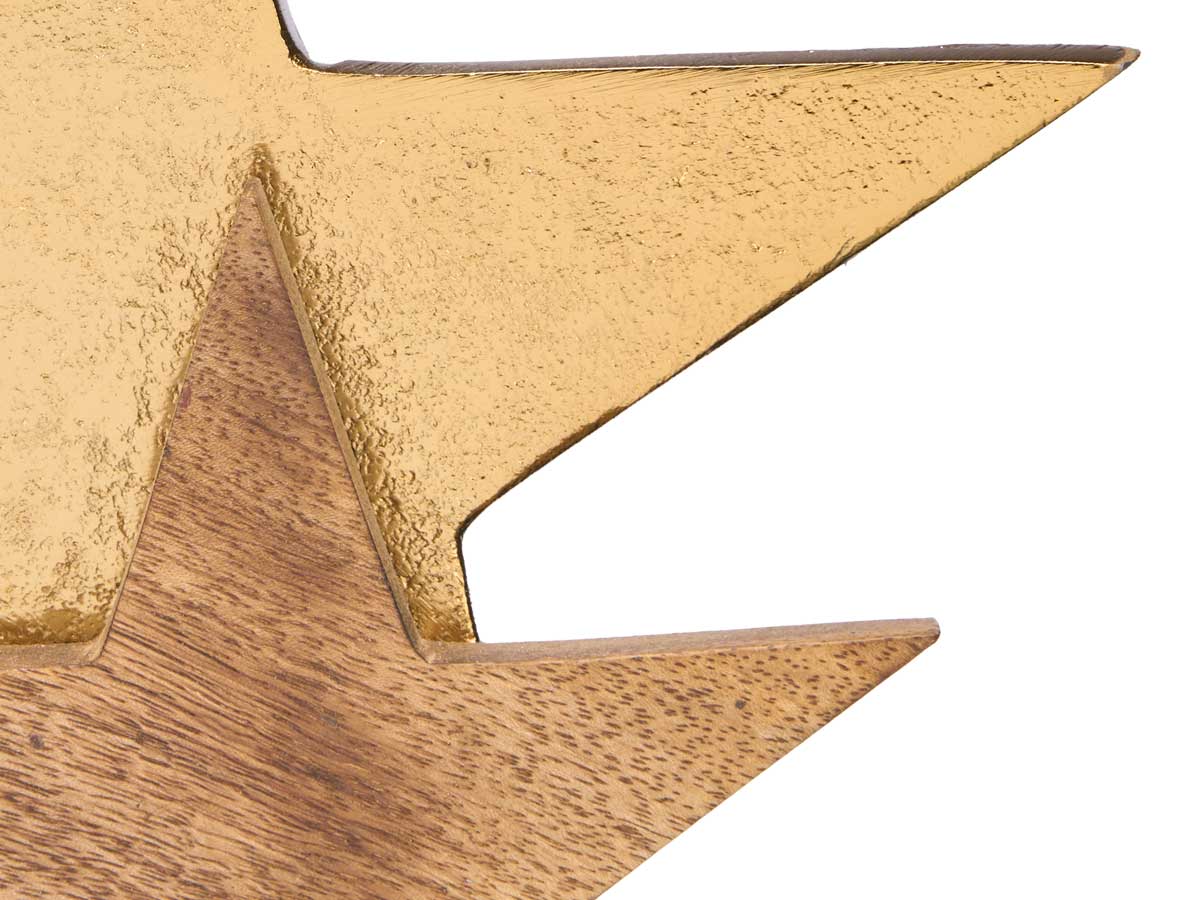 Soporte decoracion triple estrella dorado - Imagen 4