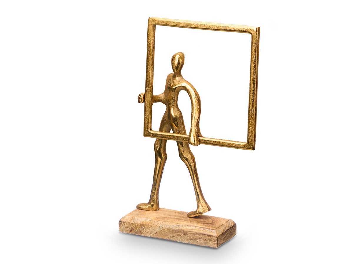Supporto decorazione uomo quadro dorato - immagine 2
