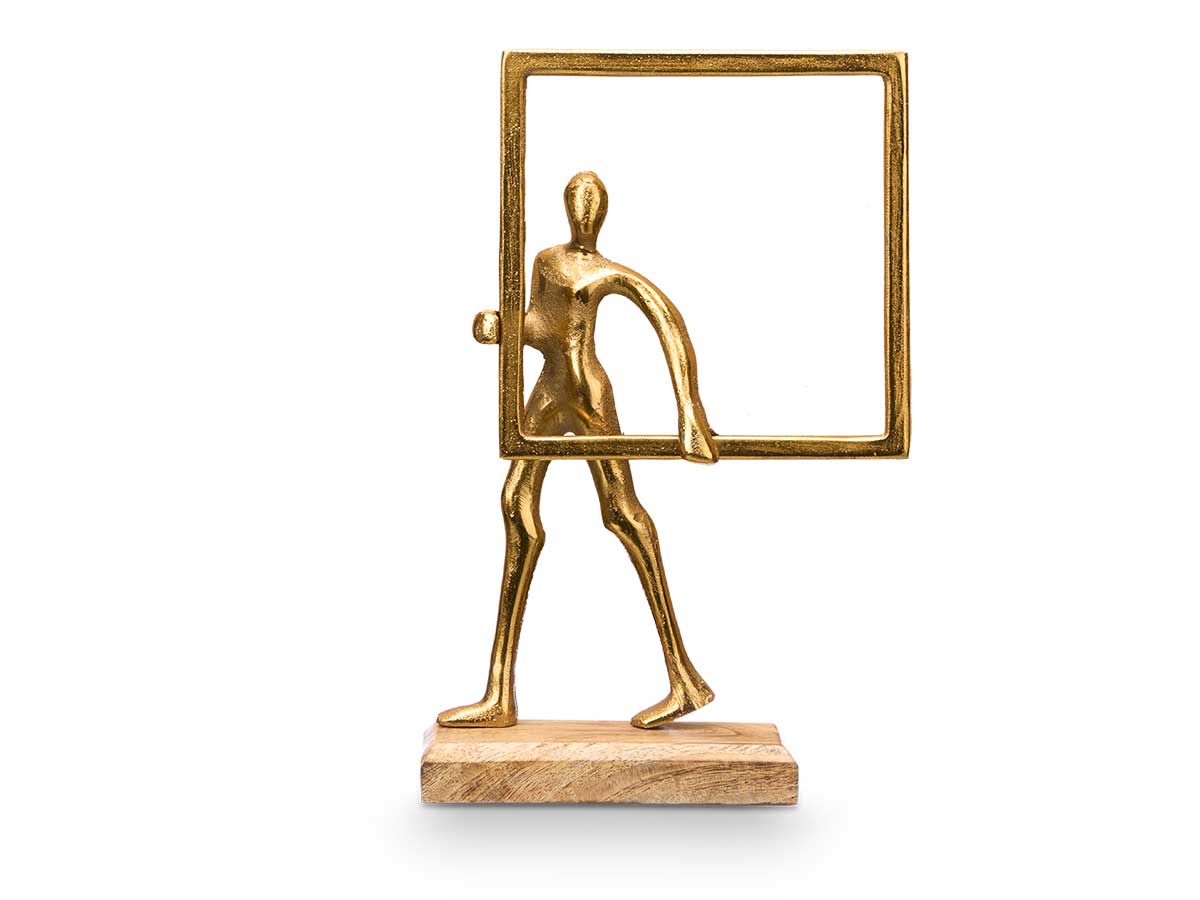 Supporto decorazione uomo quadro dorato - immagine 3