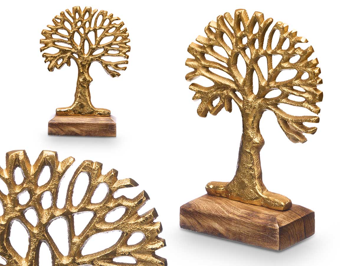 Soporte decoracion arbol vida dorado