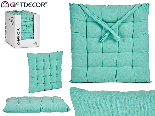 Turquoise plain cushion