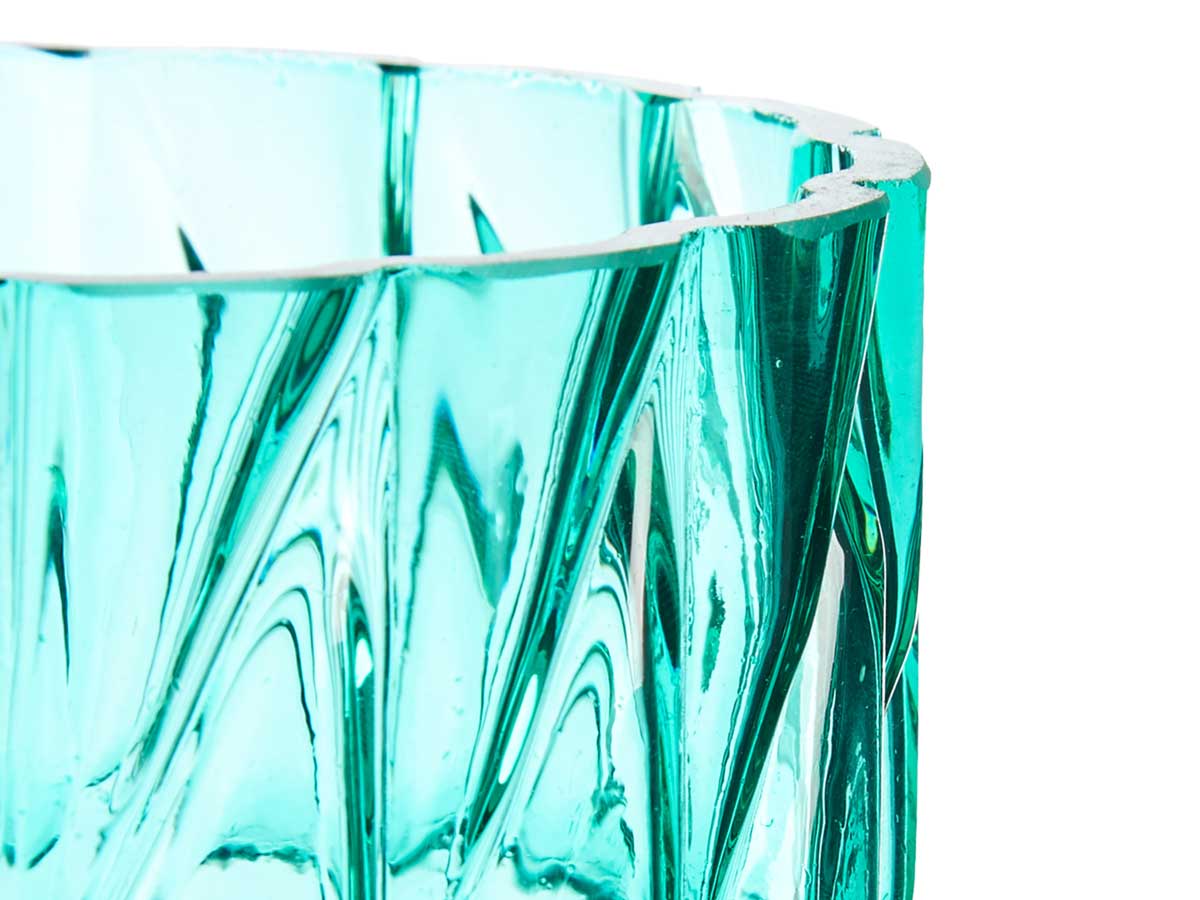 Vase verre taille turquoise – Image 4