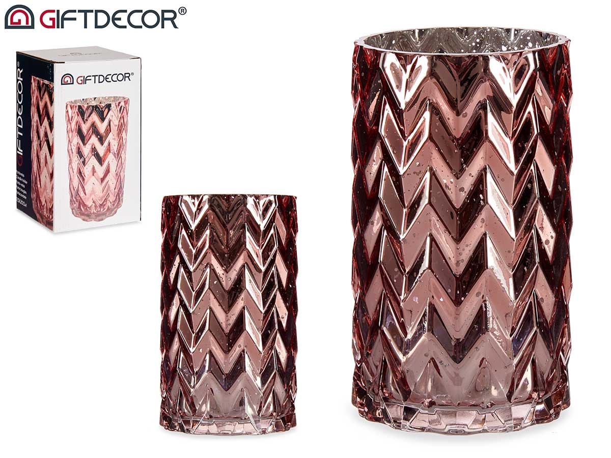 Vase taille epi rose clair