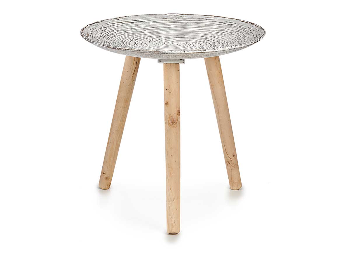 Tavolo in legno decorazione spirale 40cm - immagine 2