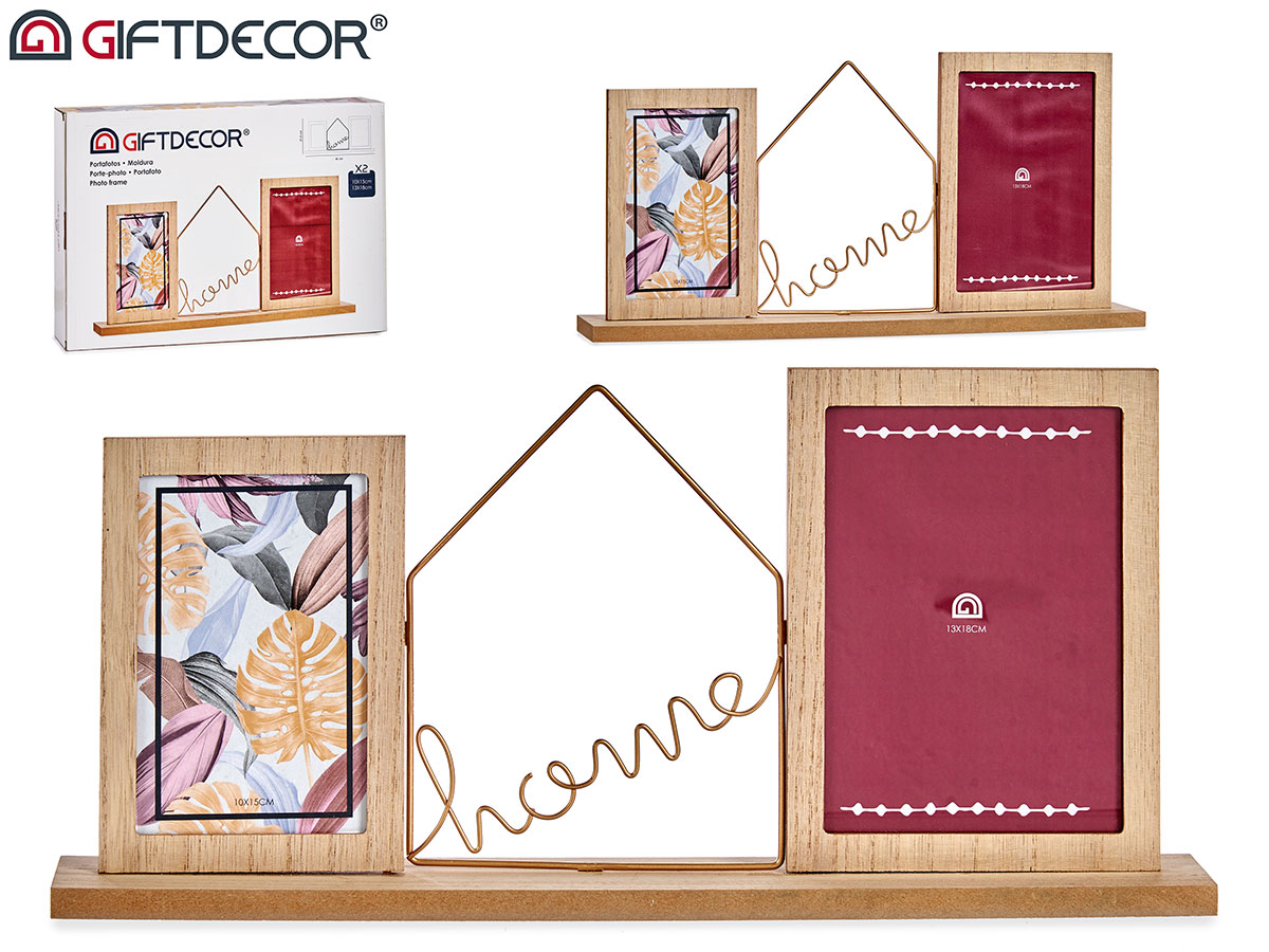 Portephoto double bois home