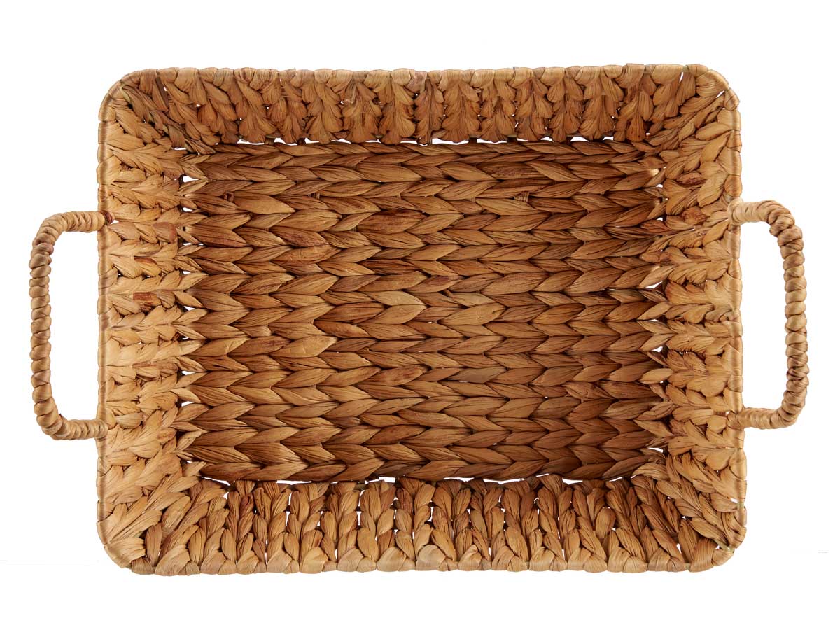 Centro de mesa rectangular de paja alto con asas - Imagen 3