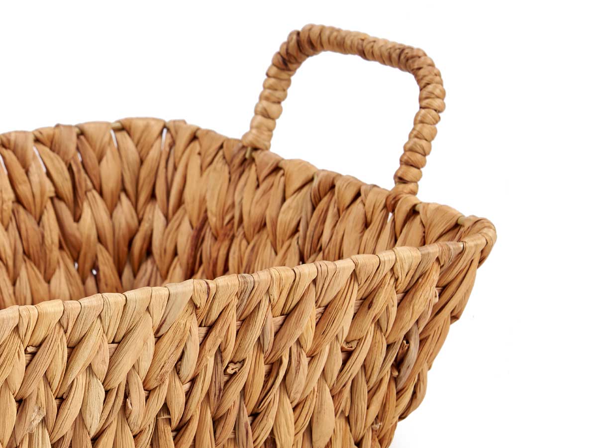 Centro de mesa rectangular de paja alto con asas - Imagen 4