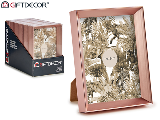 Portafoto plastico moldura cobre 13x18cm