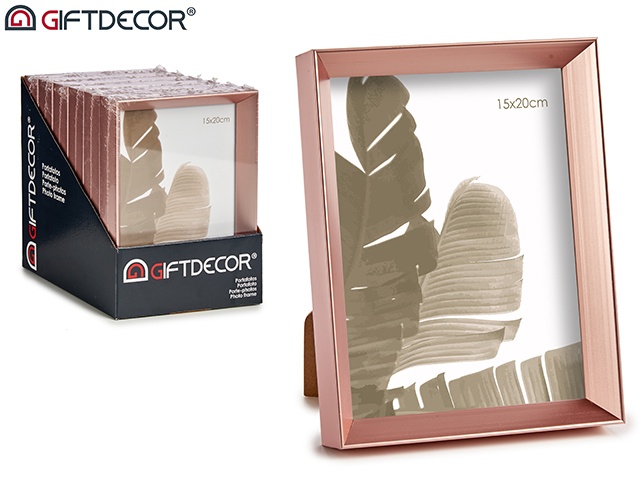 Portafoto plastico moldura cobre 15x20cm