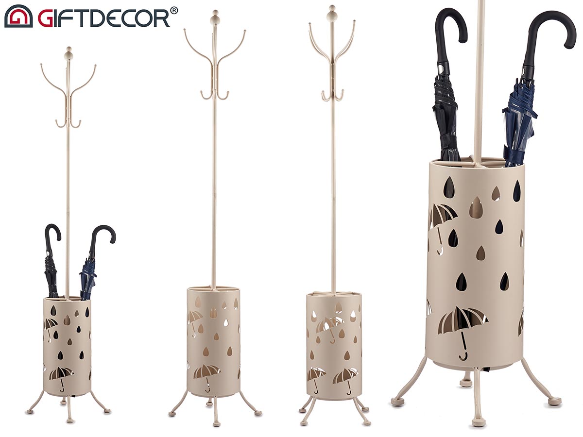 Cream round metal coat rack umbrella s holder