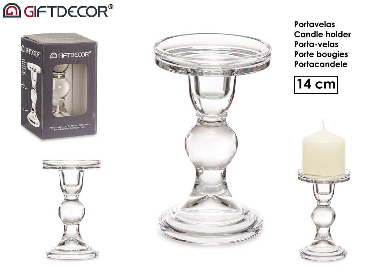 Candelabro a sfera di cristallo m 14cm