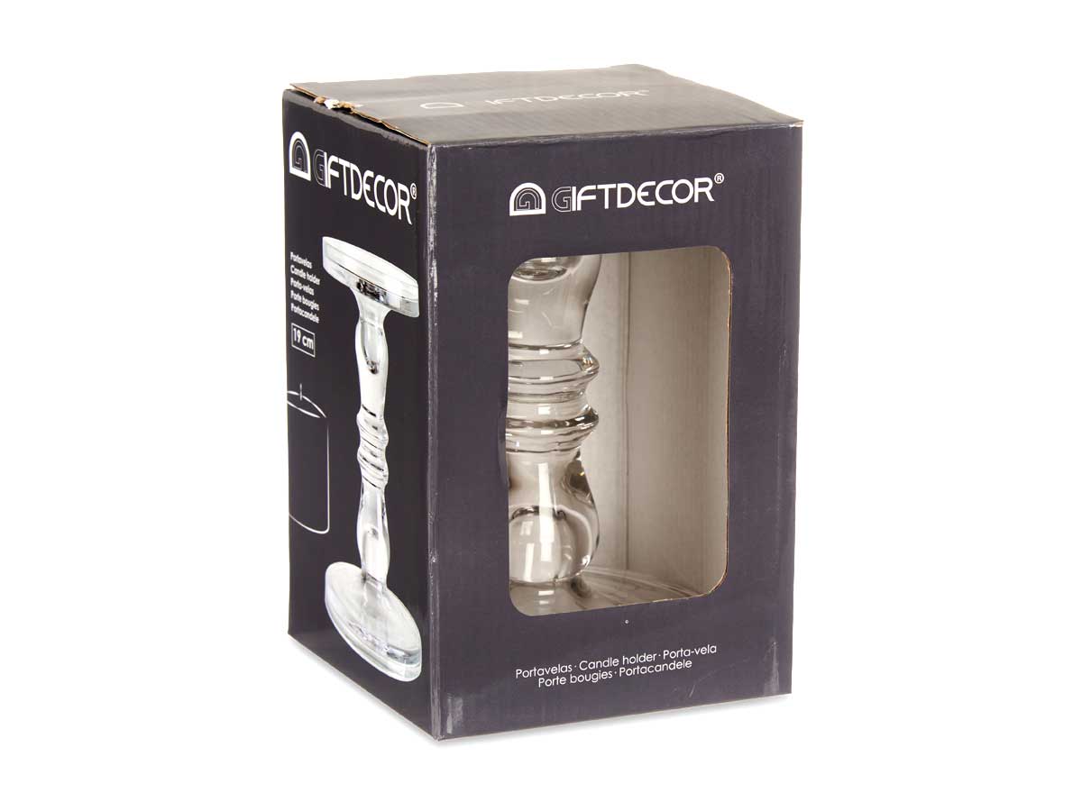 19cm s glass ring design candle holder - Image 3