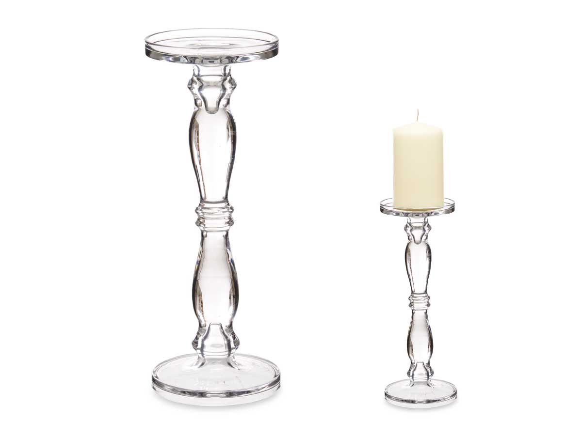 Candelabre verre bague l 36cm – Image 2