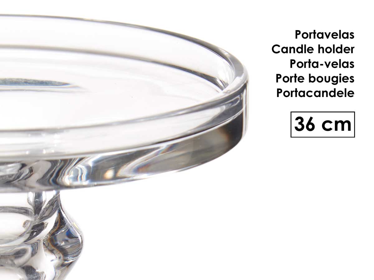 Candelabre verre bague l 36cm – Image 4