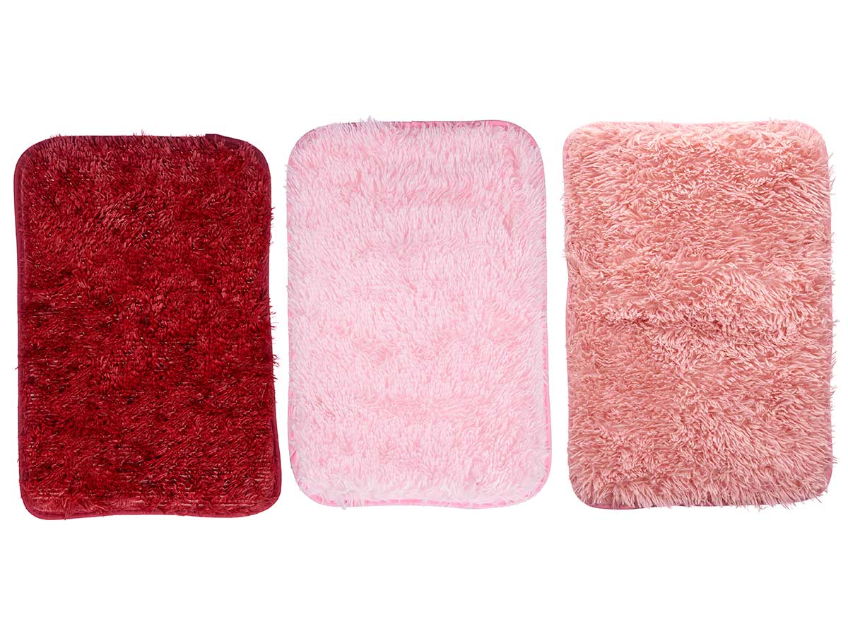Tapis a poils longs 40x60 cm 3 tons de rose – Image 2