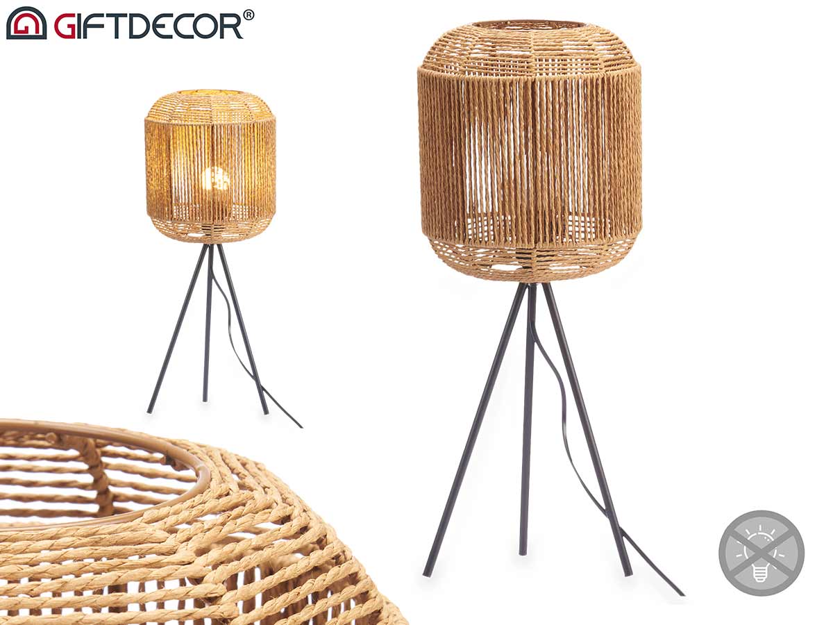 Lampada treppiedi cilindro corda