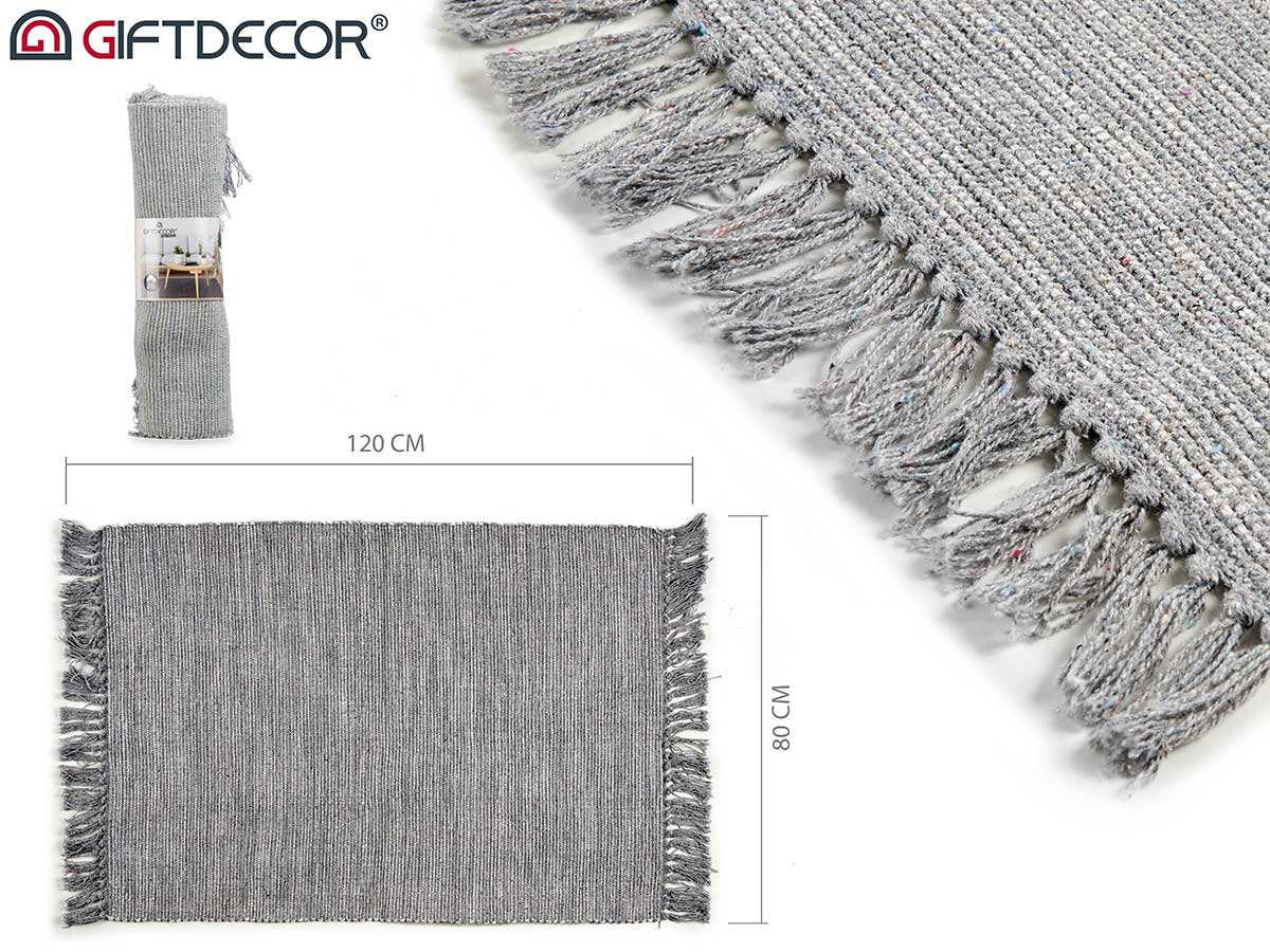 Tapis en coton gris 80x120cm