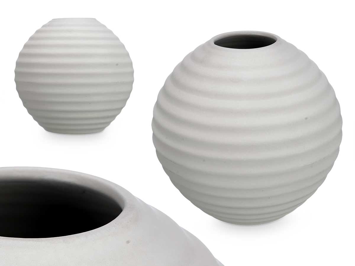 Vaso ceramica sfera 25cm grigio