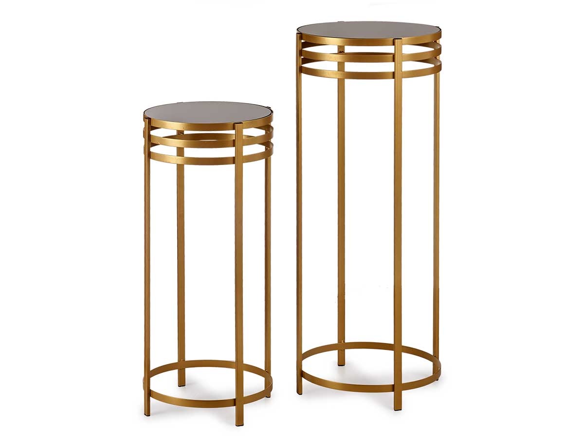 Set 2 tavoli alte nero oro - immagine 2