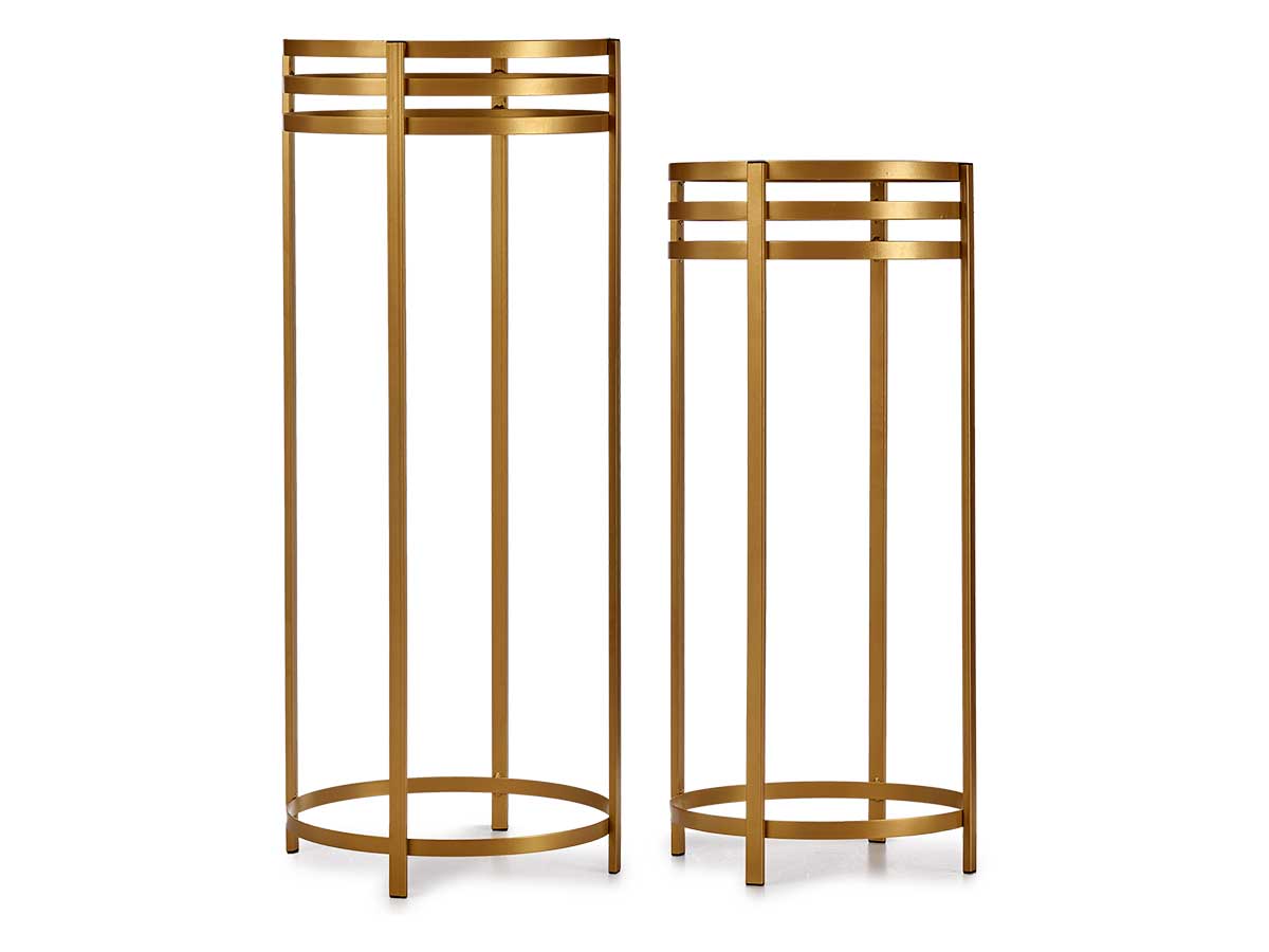 Set 2 tavoli alte nero oro - immagine 3