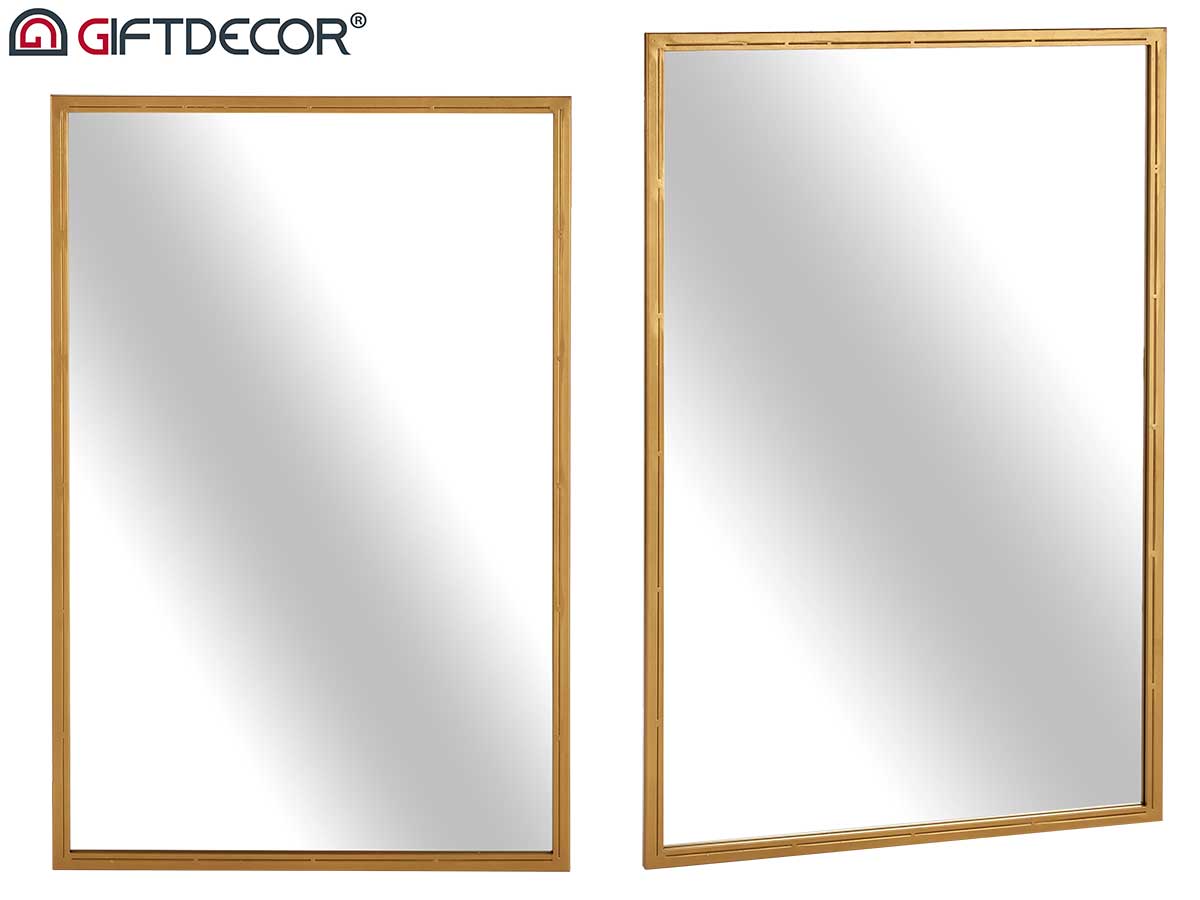 Golden rectangular mirror 90cm