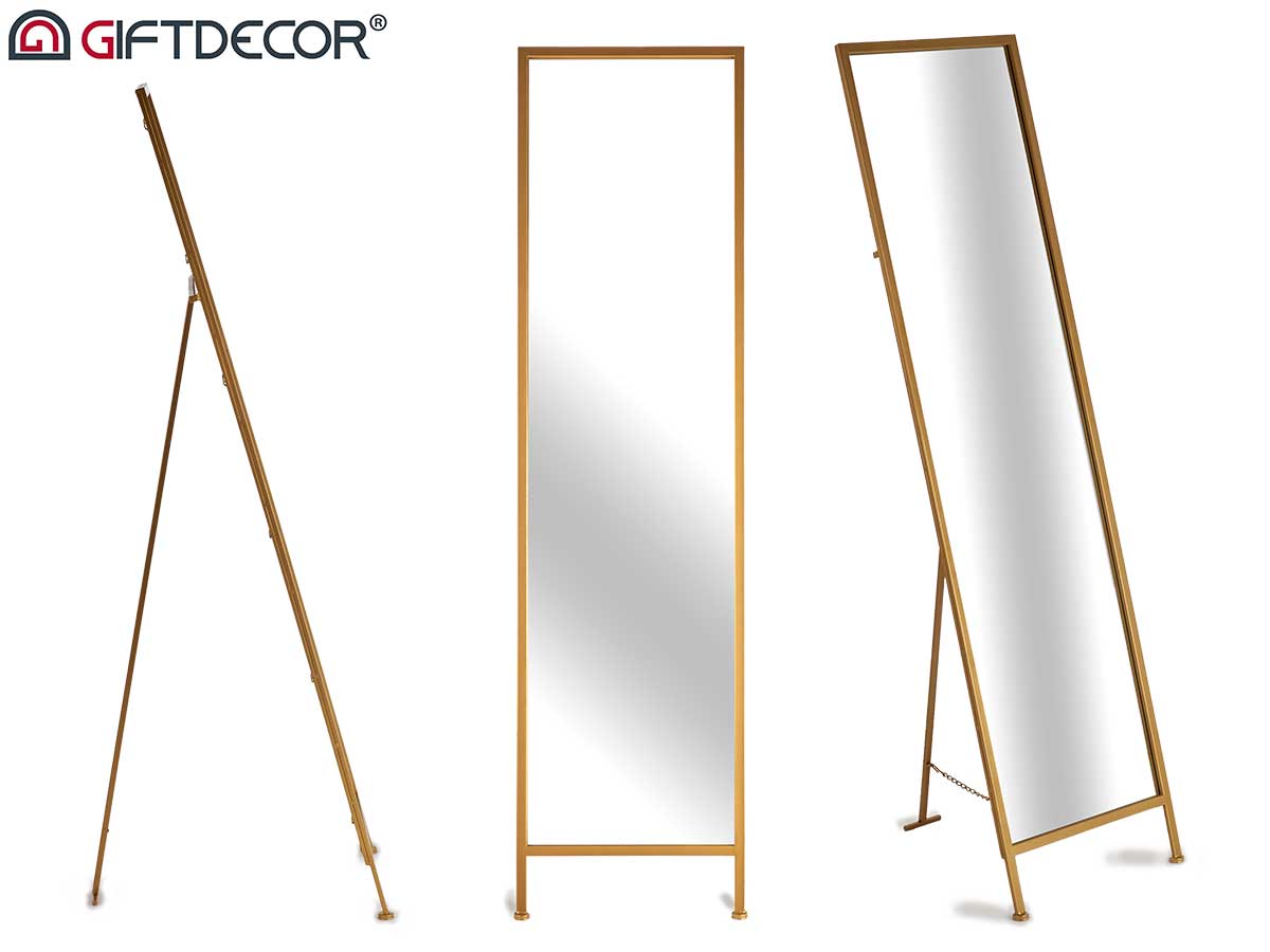 Golden standing mirror