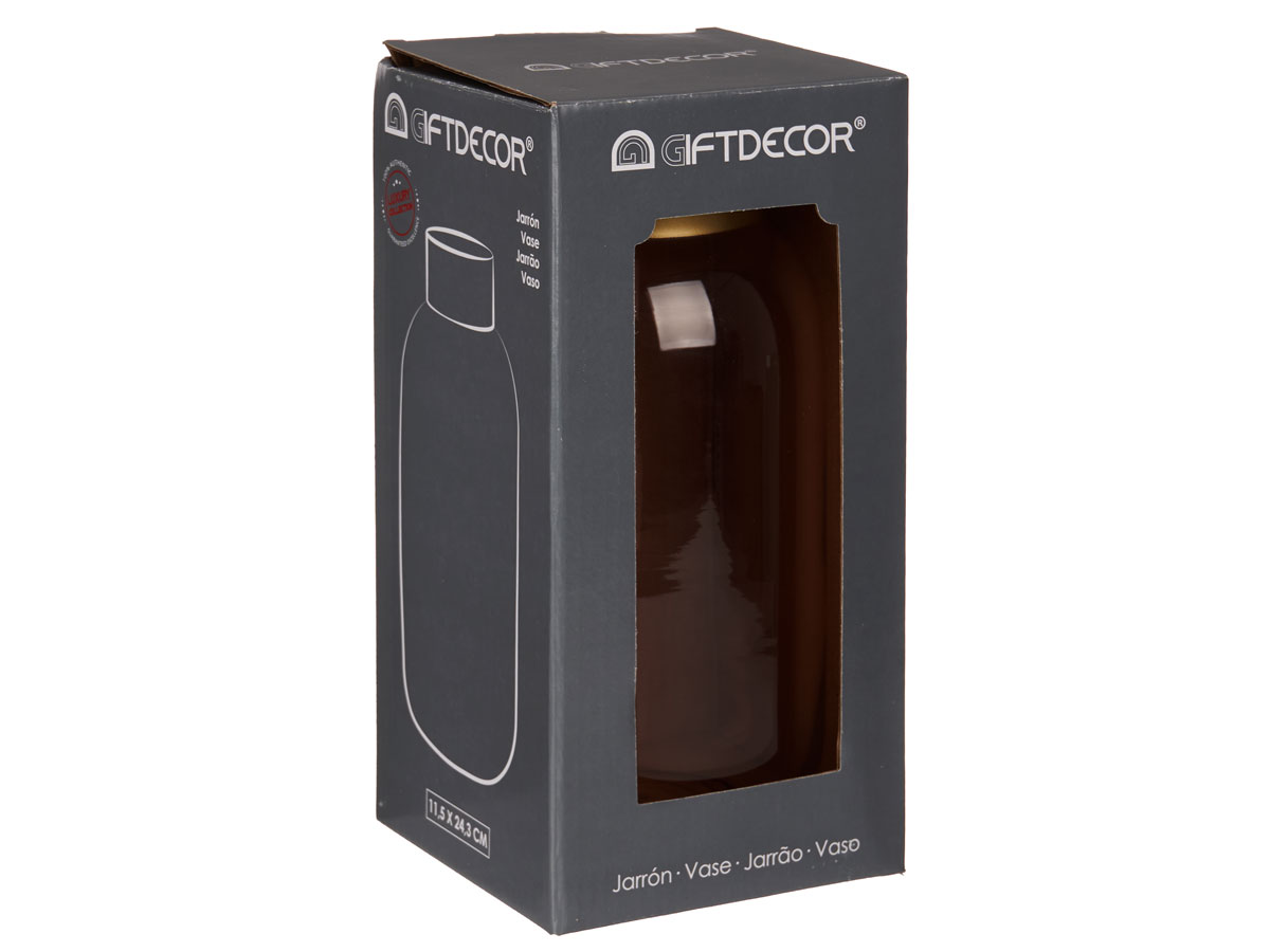 Vase en verre lisse or petit rose – Image 3