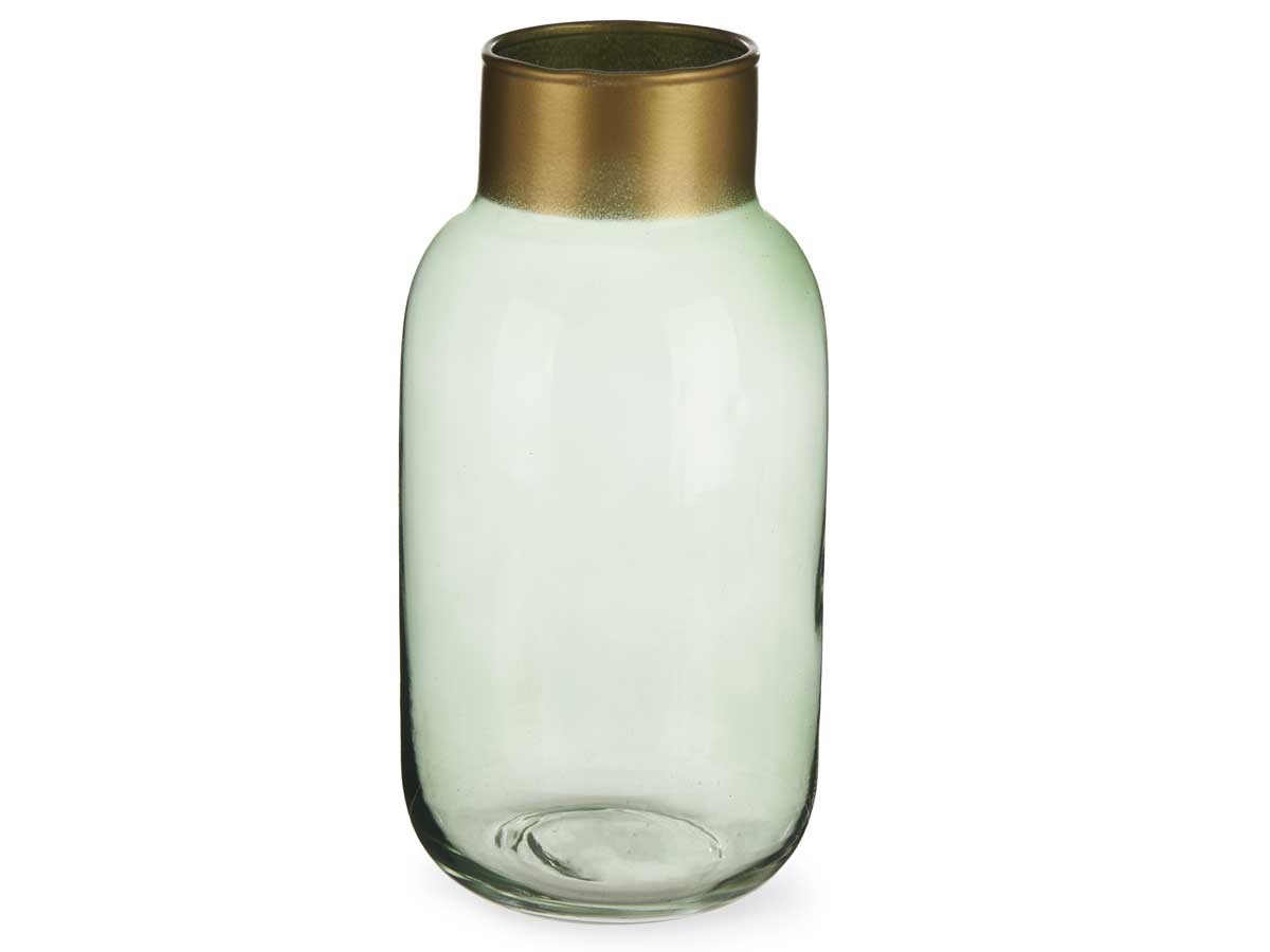 Vaso cristallo liscio oro piccolo verde - immagine 2