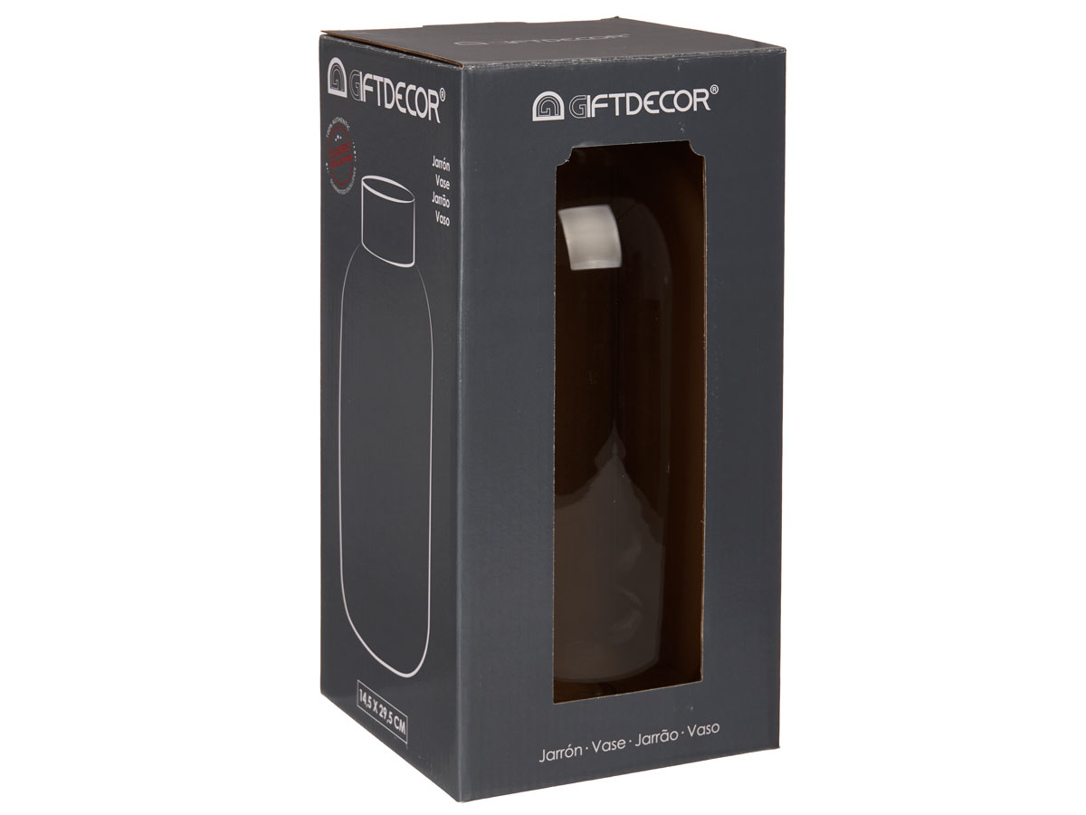 Vaso cristallo liscio oro grande trasparente - immagine 3