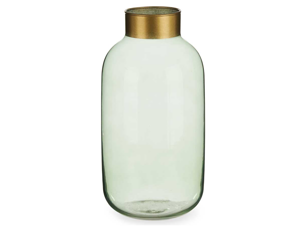 Vaso cristallo liscio oro grande verde - immagine 2