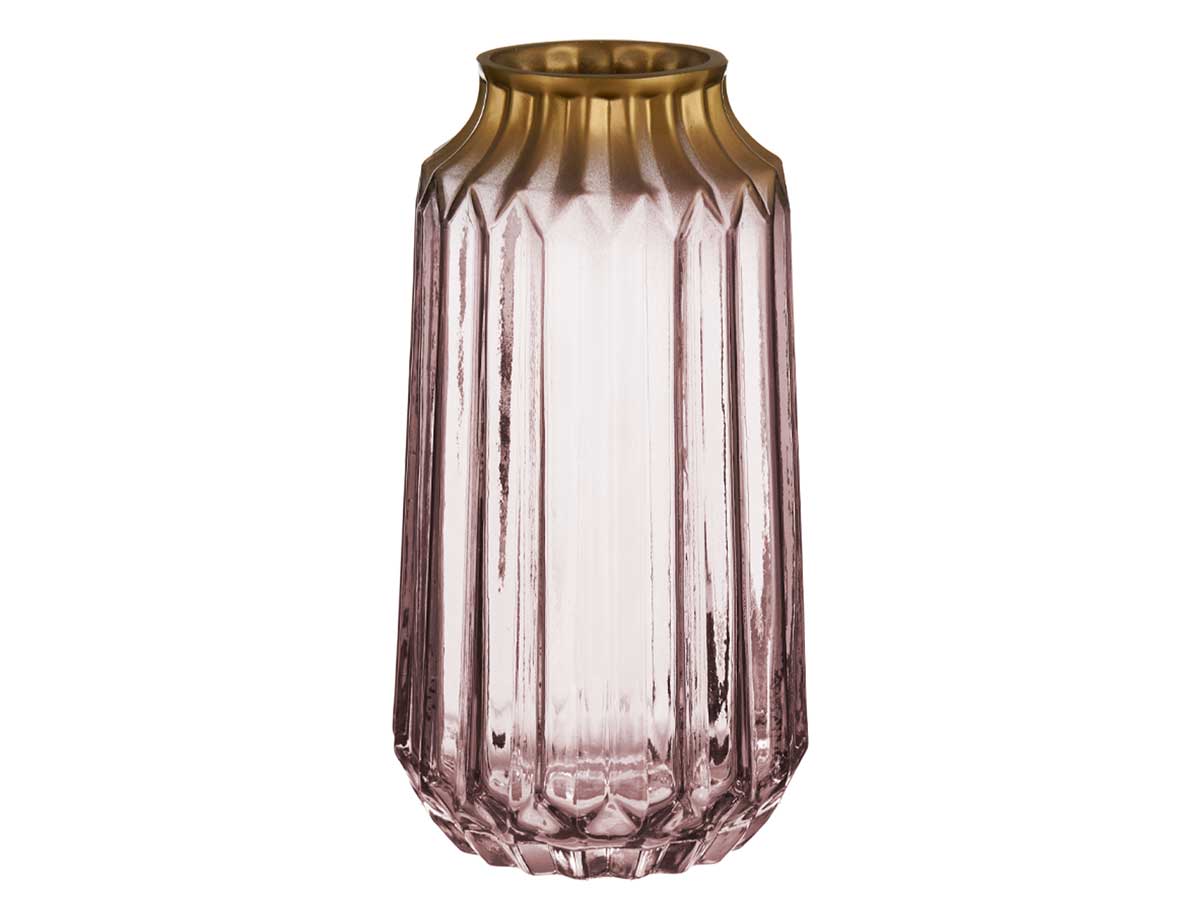 Vase en verre bords rose – Image 2