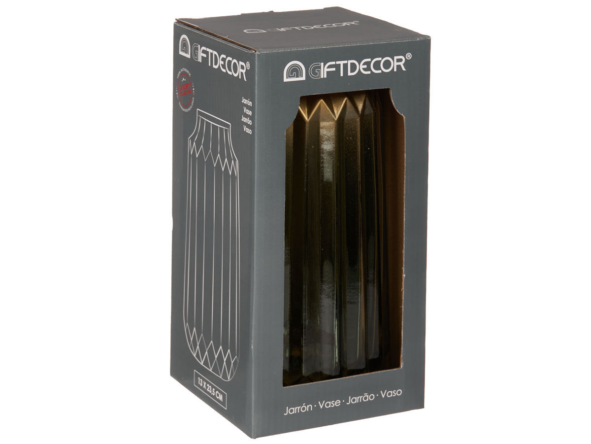 Vase en verre bords vert – Image 3