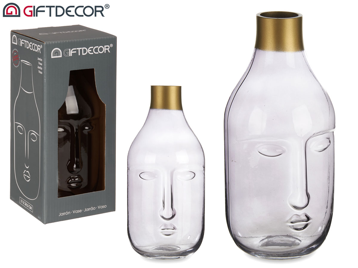 Jarron cristal cara antracita