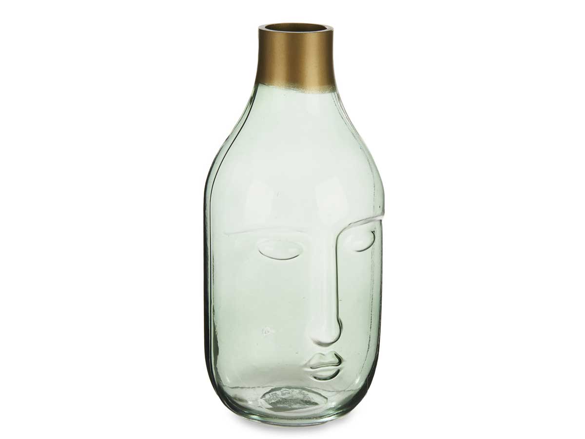 Vase en verre visage vert – Image 2