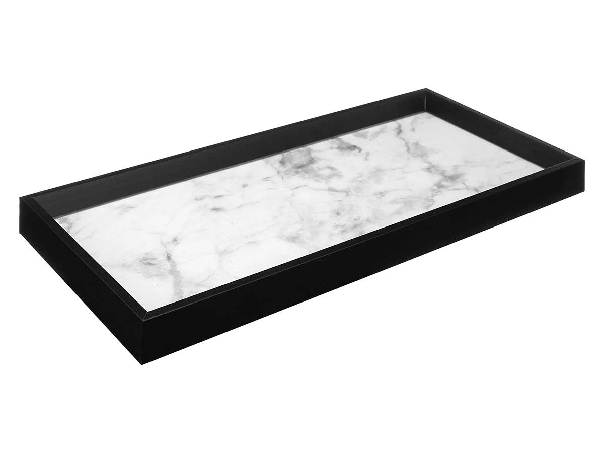 Set 3 bandejas acabado marmol negro - Imagen 4