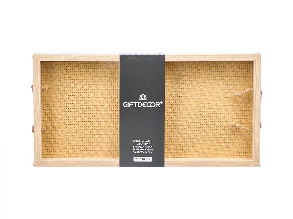 Tabuleiro em vime 20 x 40 cm com pegas naturais - Image 3