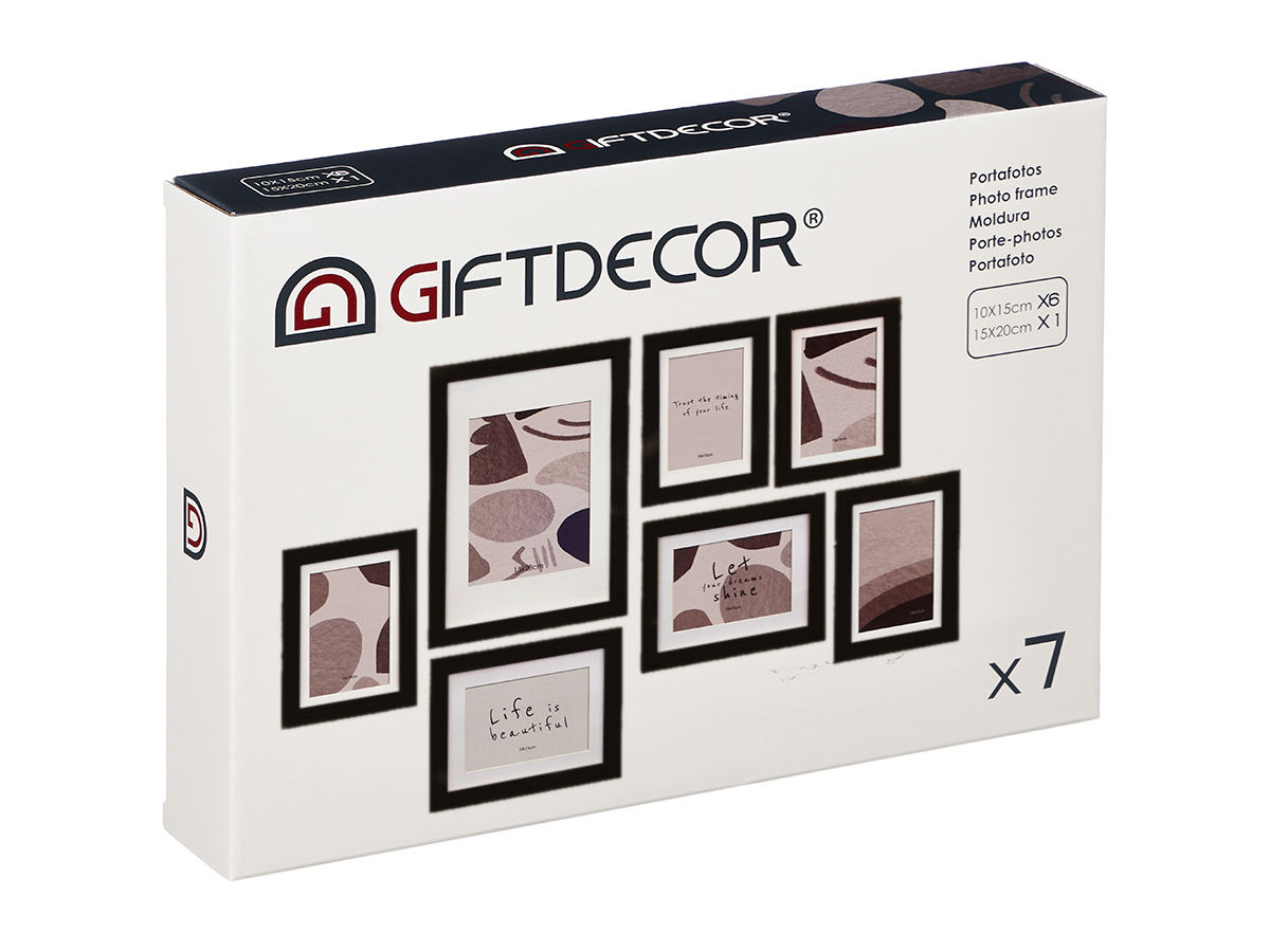 Set 7 portafotos mural pastpardu negro - Imagen 2