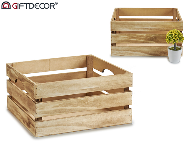 Caja natural quemado 36x26x18 cm