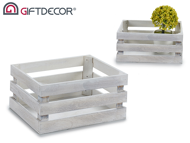 Boite blanc vieilli 20x16x9 cm