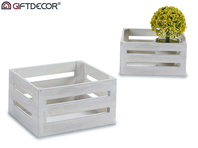 Caja blanco envejecido 16x10,5x8,5 cm