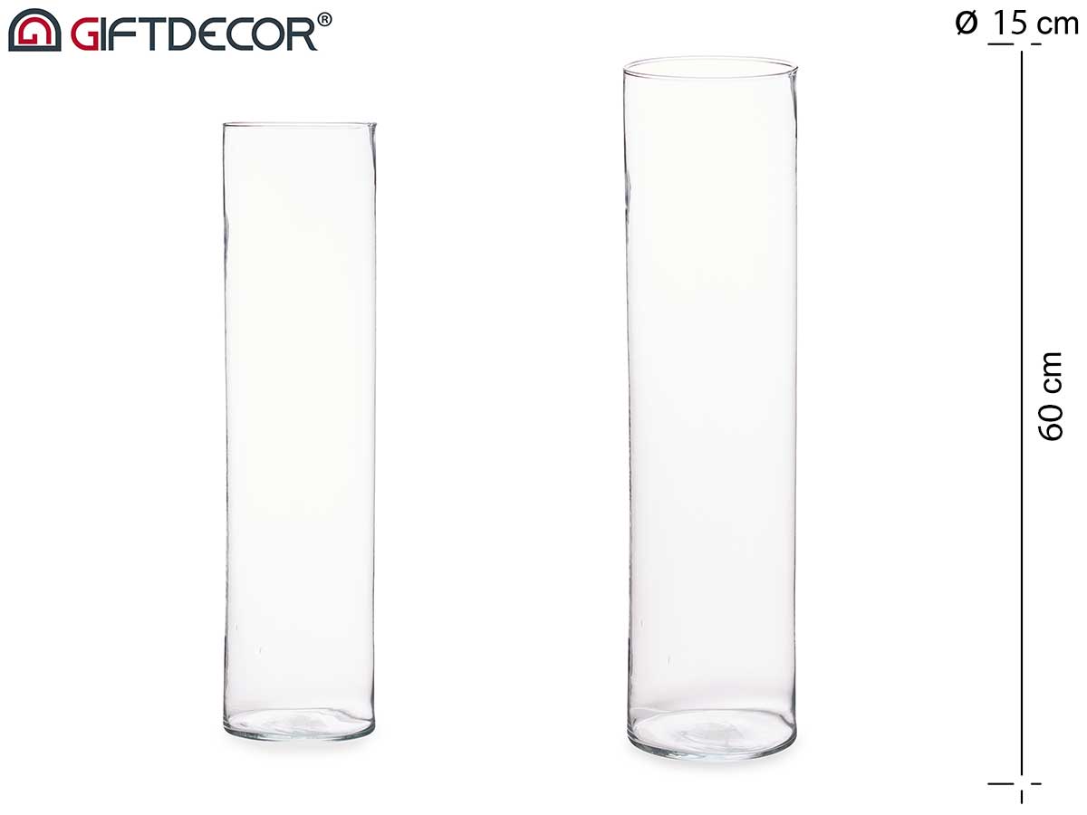 60cm diam 15 cm cylinder glass vase