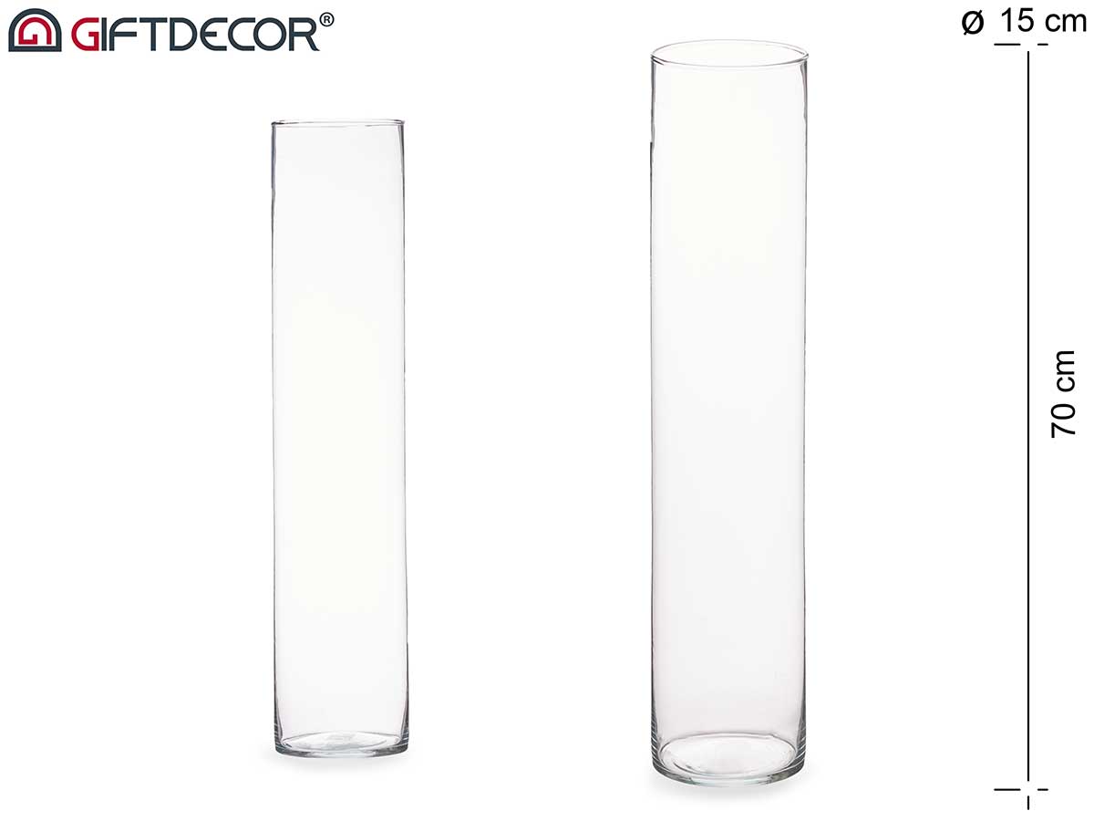 70cm diam 15 cm cylinder glass vase