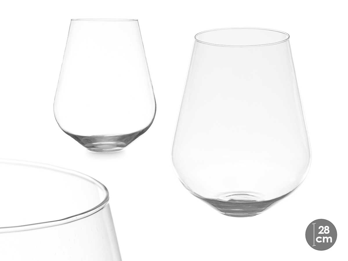 Vaso vetro forma bicchiere 28cm