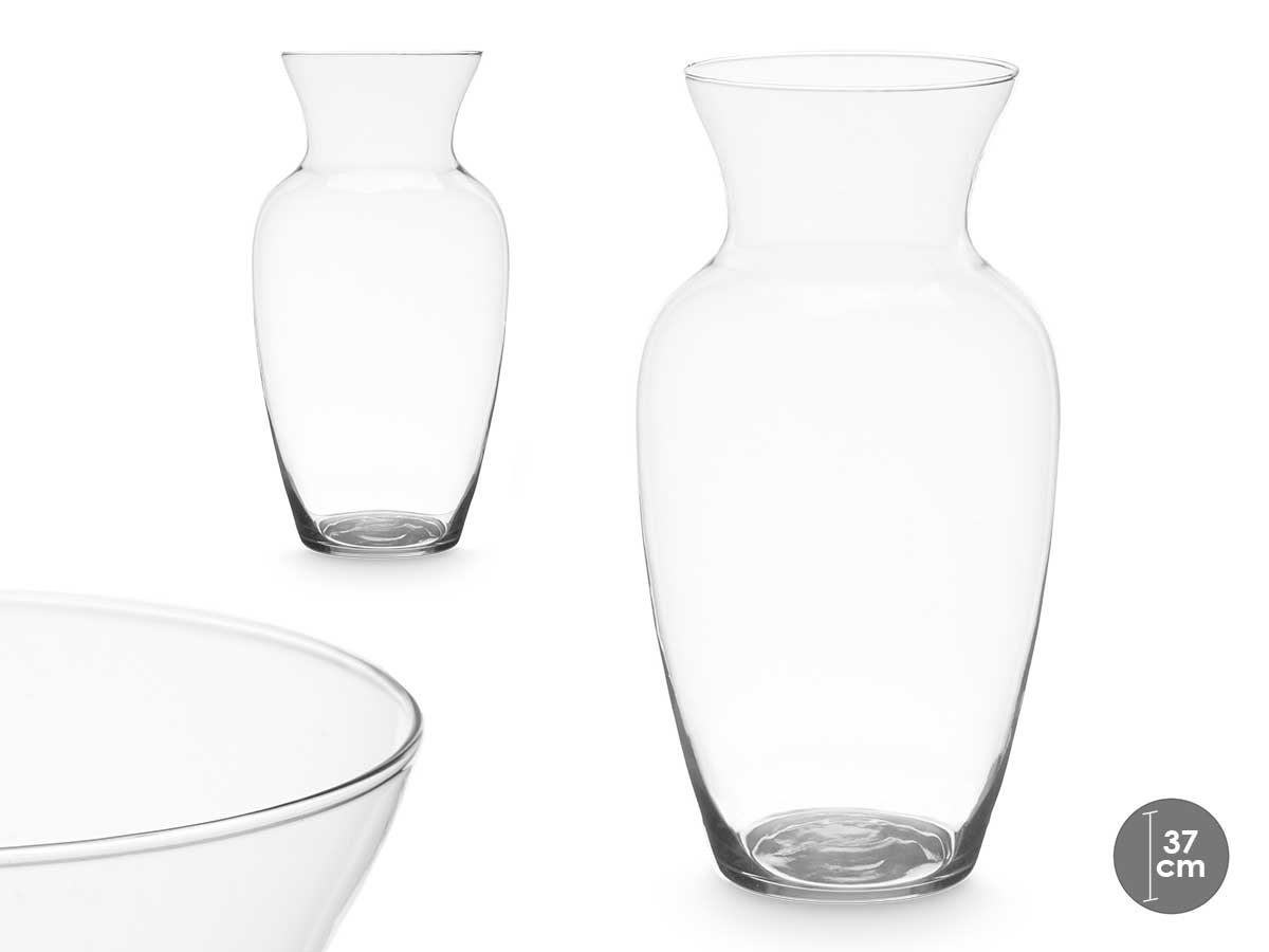 Crystal vase open neck 37cm