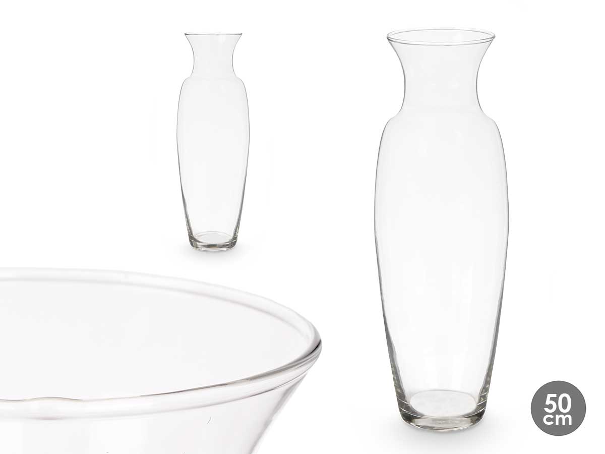 Jarron cristal cuello ancho 50cm