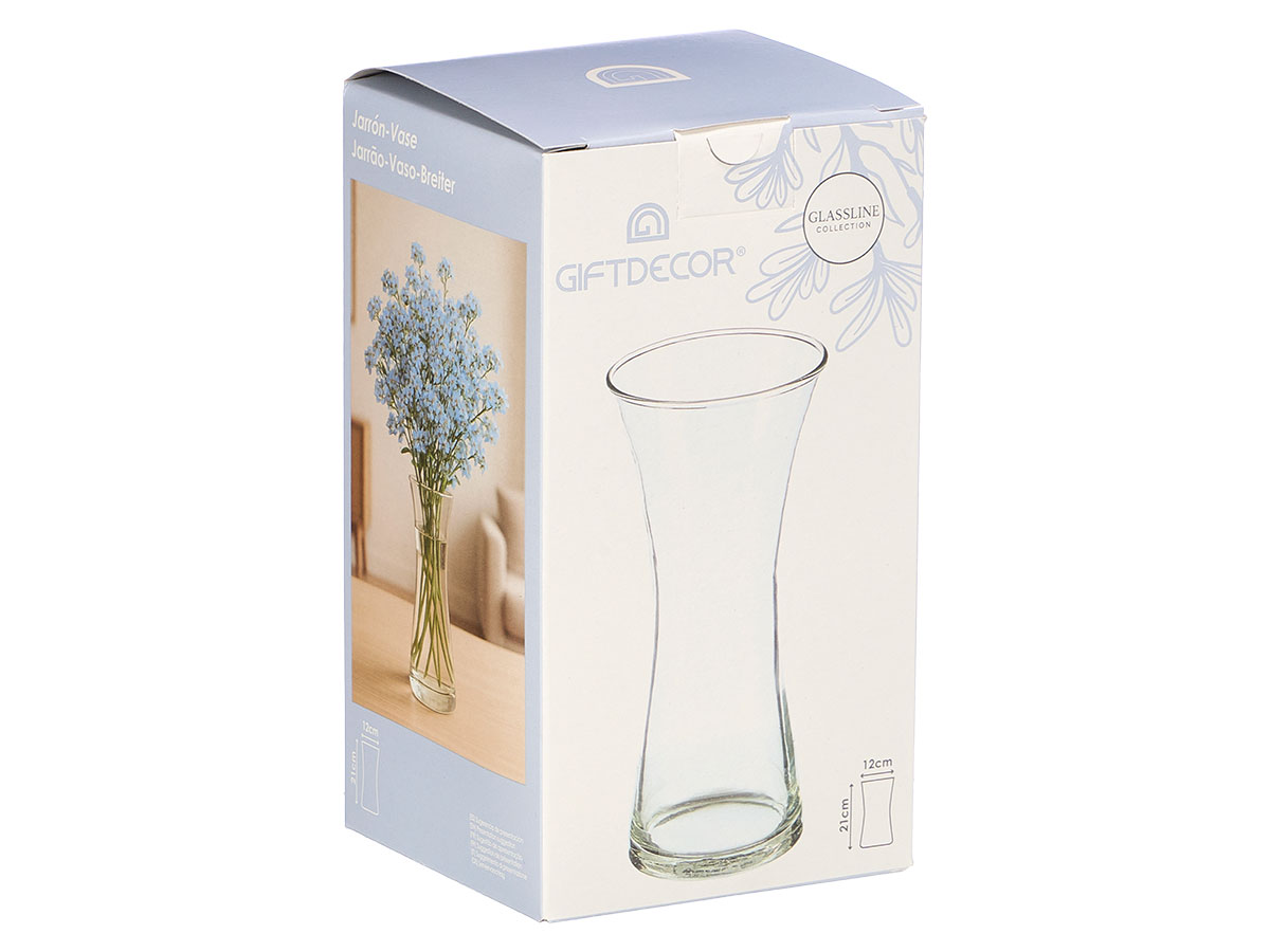Vaso vetro stretto bocca larga 21cm - immagine 3