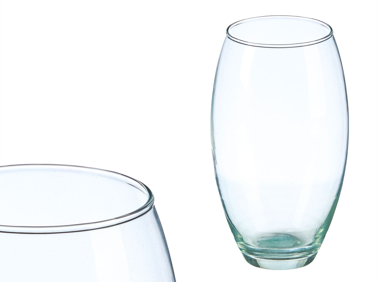 Convex crystal vase 21cm