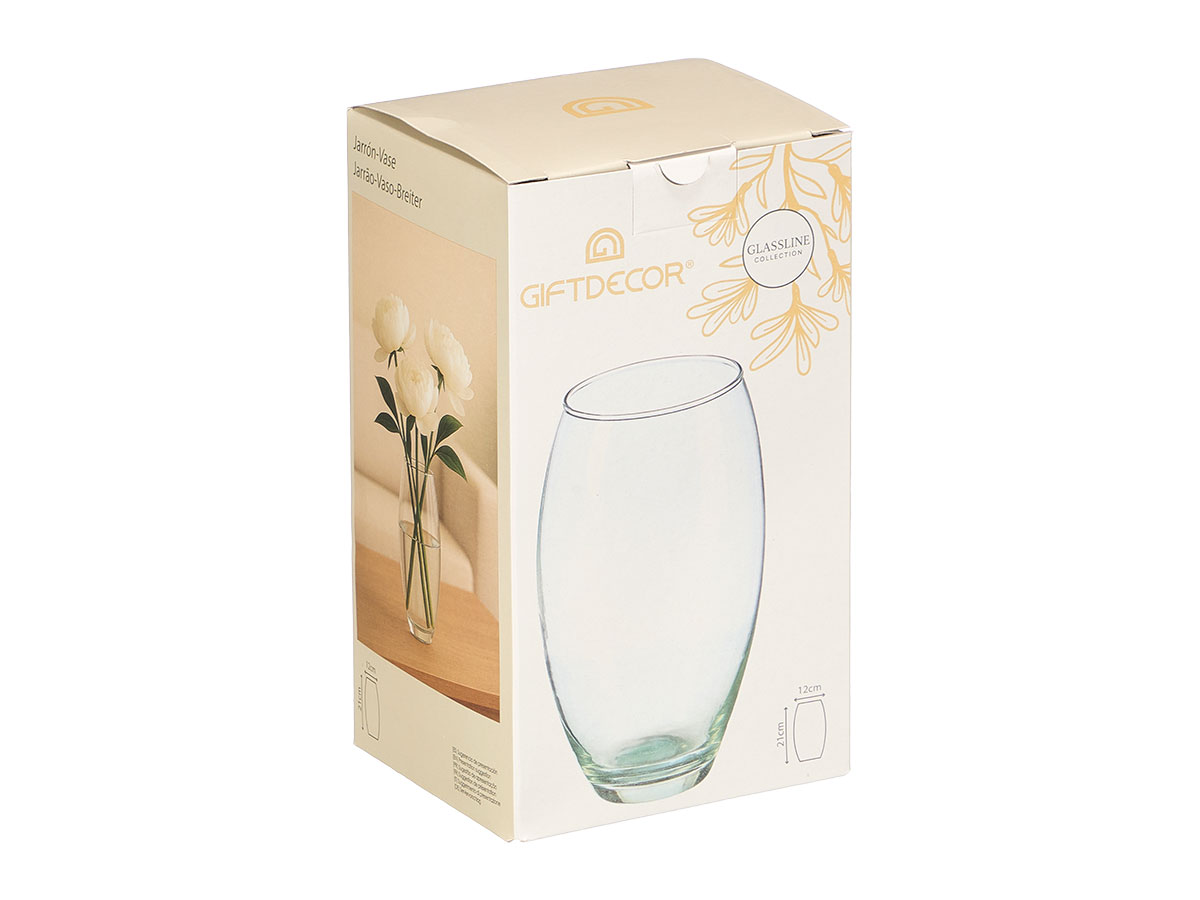 Vaso vetro bombato 21cm - immagine 3