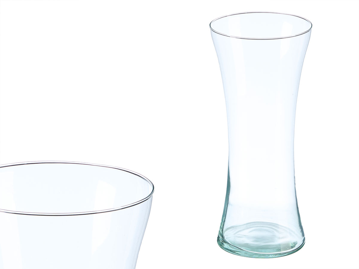 Vaso vetro stretto bocca larga 26cm